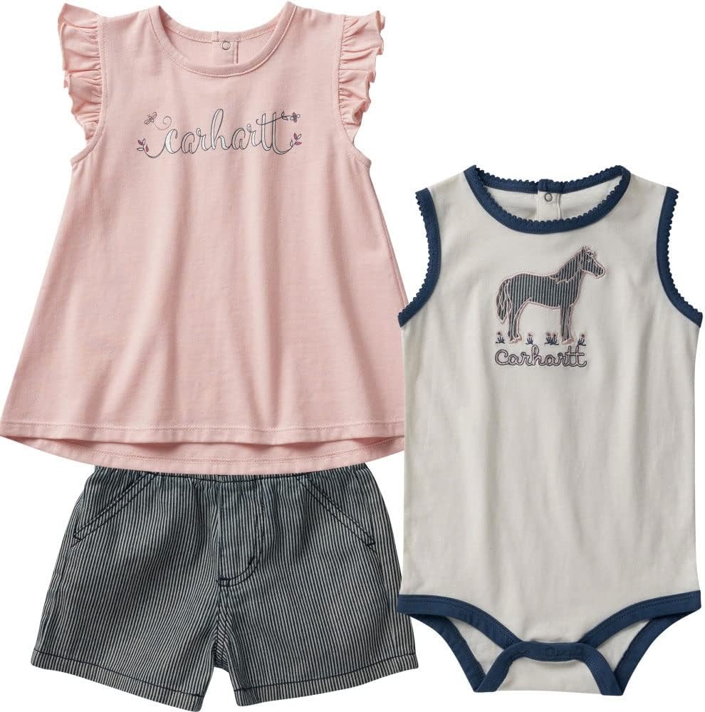 Carhartt baby-girls комплект: футболка с коротким рукавом, боди Horse Tank и полосатые шорты, Dark Indigo Ticking Stripe
Carhartt baby-girls комплект: футболка с коротким рукавом, боди Horse Tank и полосатые шорты, Dark Indigo Ticking Stripe