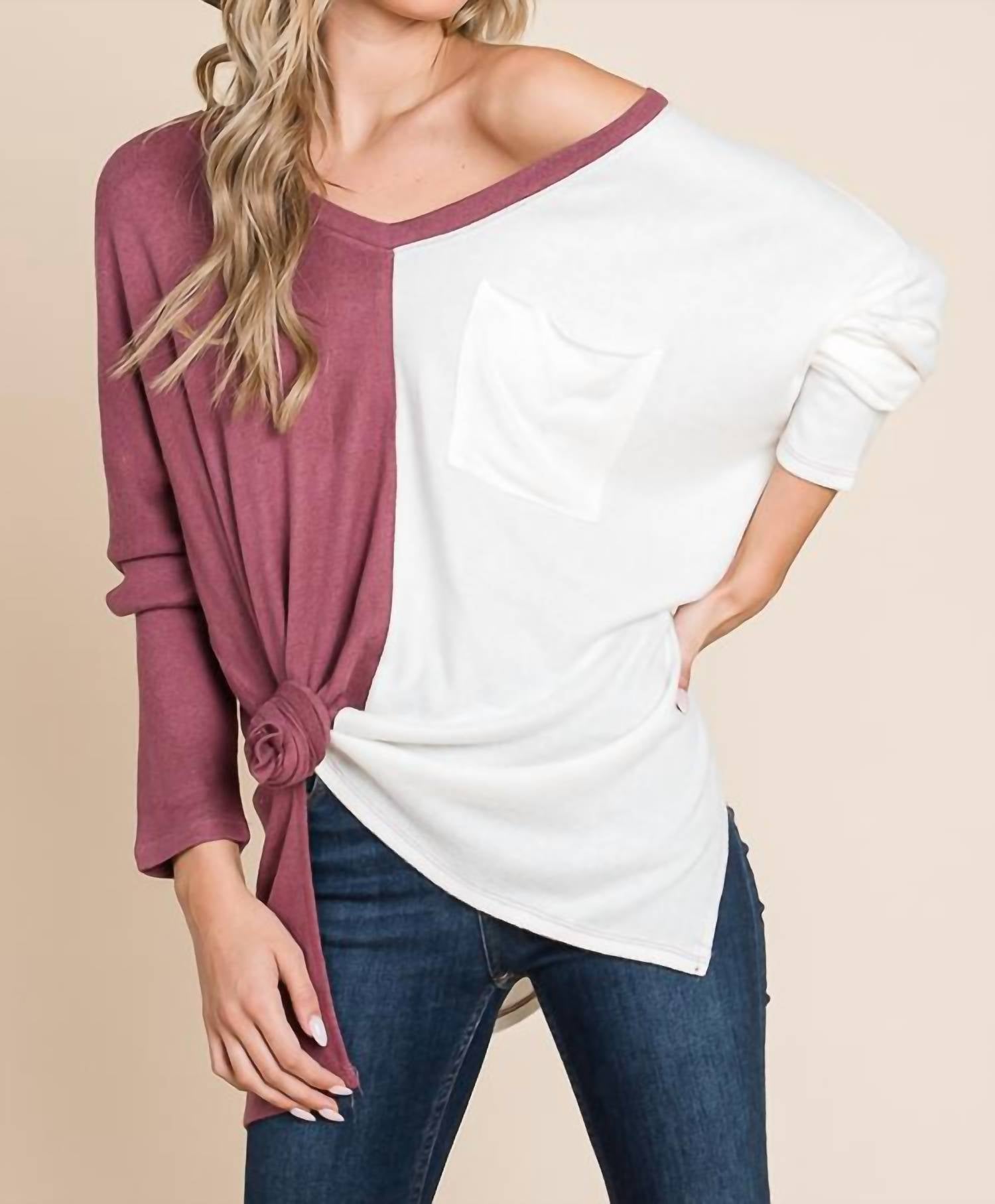 Двухцветный свитер в комбинации темно-красного и бежевого Culture Code
Двухцветный свитер в комбинации темно-красного и бежевого Culture Code