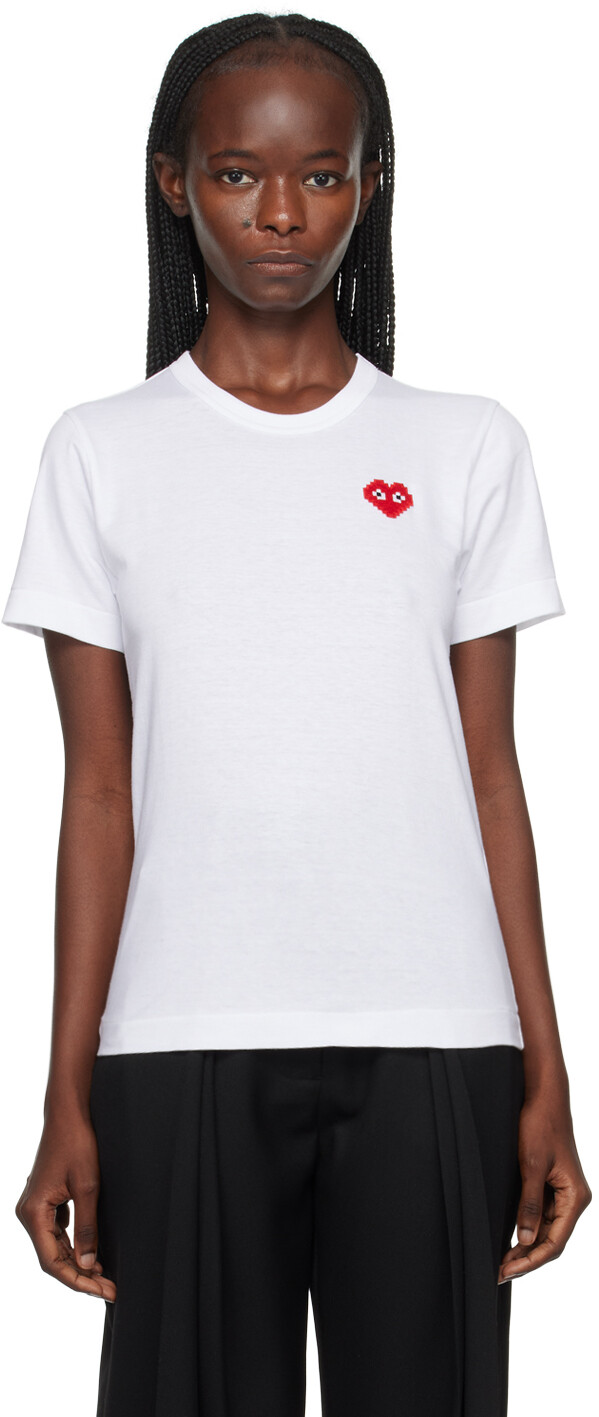COMME des GARCONS PLAY Белая футболка с сердечком Invader Edition Comme des Garçons, Белый, COMME des GARCONS PLAY Белая футболка с сердечком Invader Edition Comme des Garçons
COMME des GARCONS PLAY Белая футболка с сердечком Invader Edition Comme des Garçons, Белый, COMME des GARCONS PLAY Белая футболка с сердечком Invader Edition Comme des Garçons