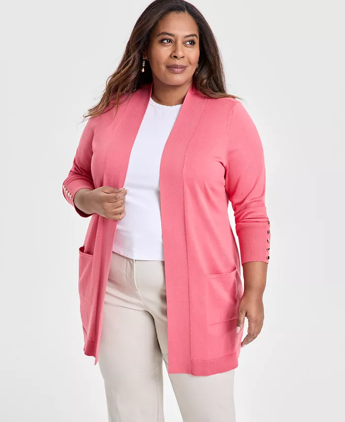 Кардиган с длинными рукавами и открытой полой, больших размеров JM Collection, красный
Кардиган с длинными рукавами и открытой полой, больших размеров JM Collection, красный