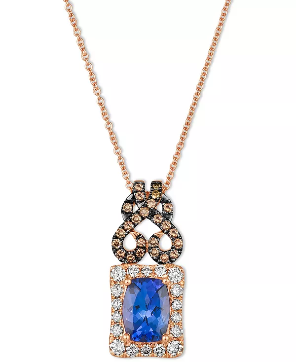 Ожерелье с подвеской длиной 20 дюймов из 14-каратного розового золота с черничным танзанитом (1-1/4 карата) и бриллиантами (1/2 карата) в форме завитков Le Vian, tanzanite
Ожерелье с подвеской длиной 20 дюймов из 14-каратного розового золота с черничным танзанитом (1-1/4 карата) и бриллиантами (1/2 карата) в форме завитков Le Vian, tanzanite
