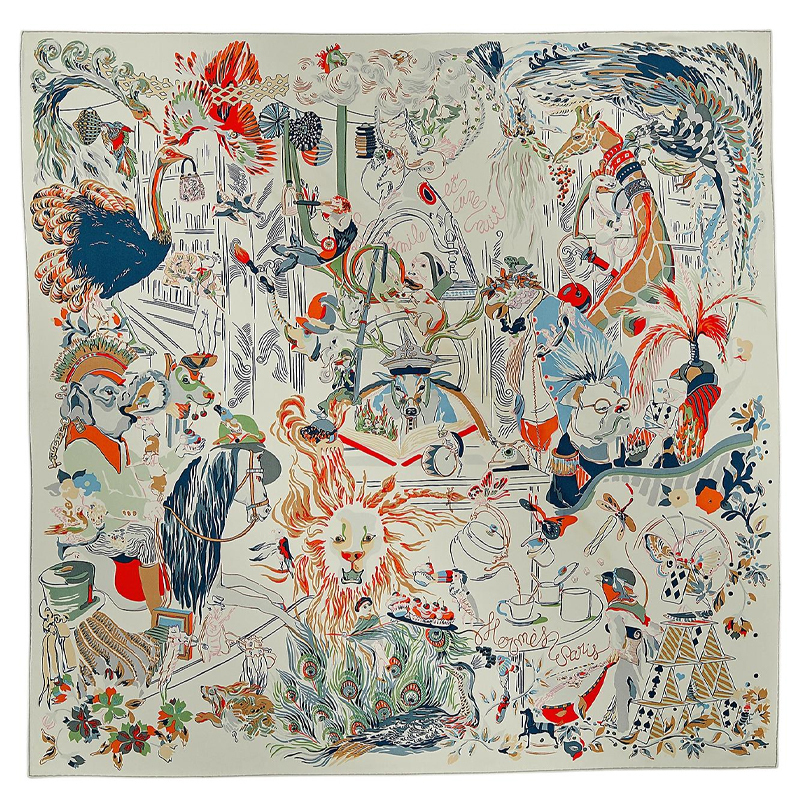 Шёлковый платок HERMES серебристо-оранжево-зелёный
Шёлковый платок HERMES серебристо-оранжево-зелёный