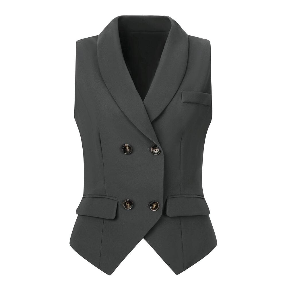 Женский костюм без рукавов с шалью и лацканами, жилет на пуговицах ALLEGRA K, цвет Dark Gray
Женский костюм без рукавов с шалью и лацканами, жилет на пуговицах ALLEGRA K, цвет Dark Gray