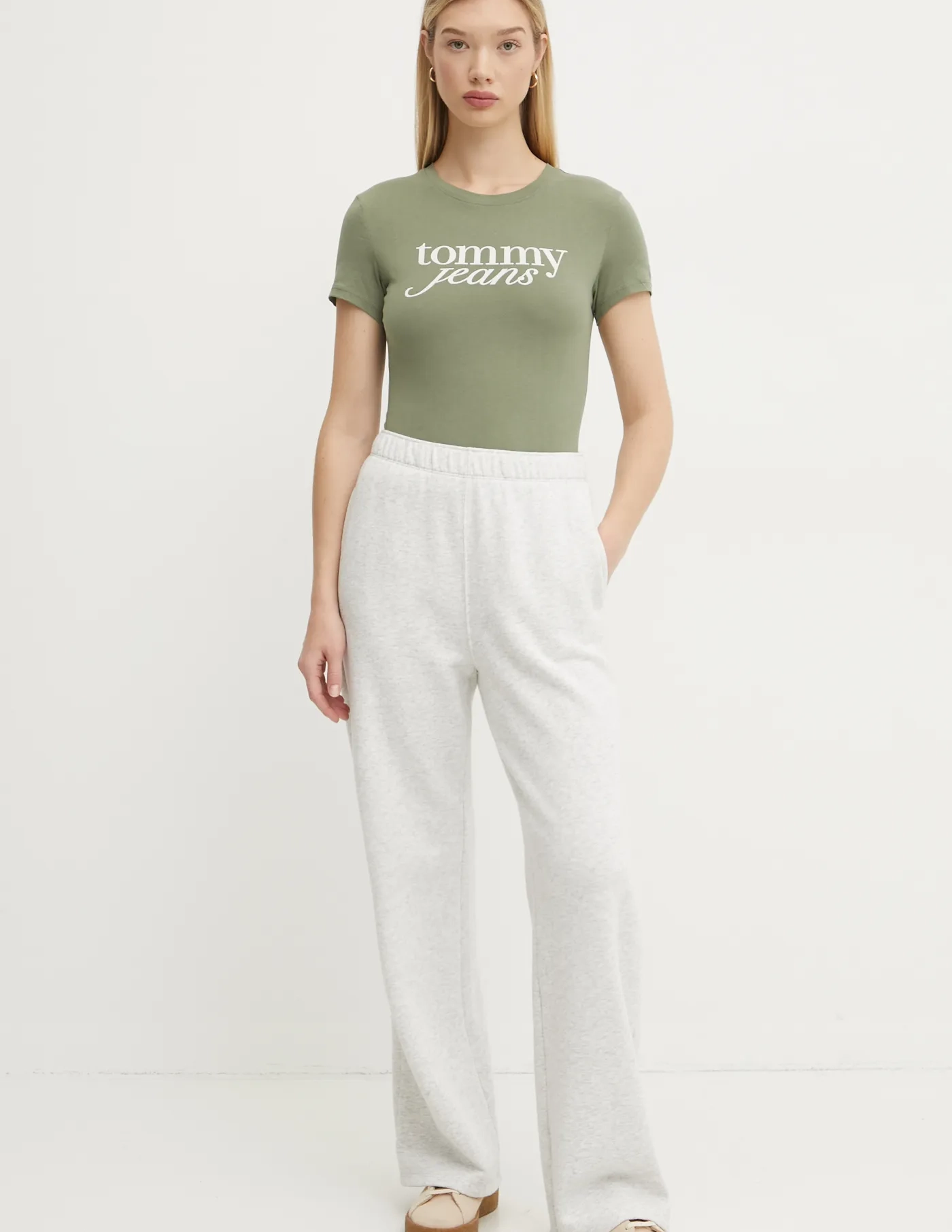 Хлопковая футболка Tommy Jeans, зеленый 
Хлопковая футболка Tommy Jeans, зеленый