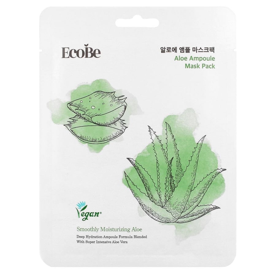 EcoBe Aloe Ampoule Mask Pack, Маска для лица, 25 мл
EcoBe Aloe Ampoule Mask Pack, Маска для лица, 25 мл