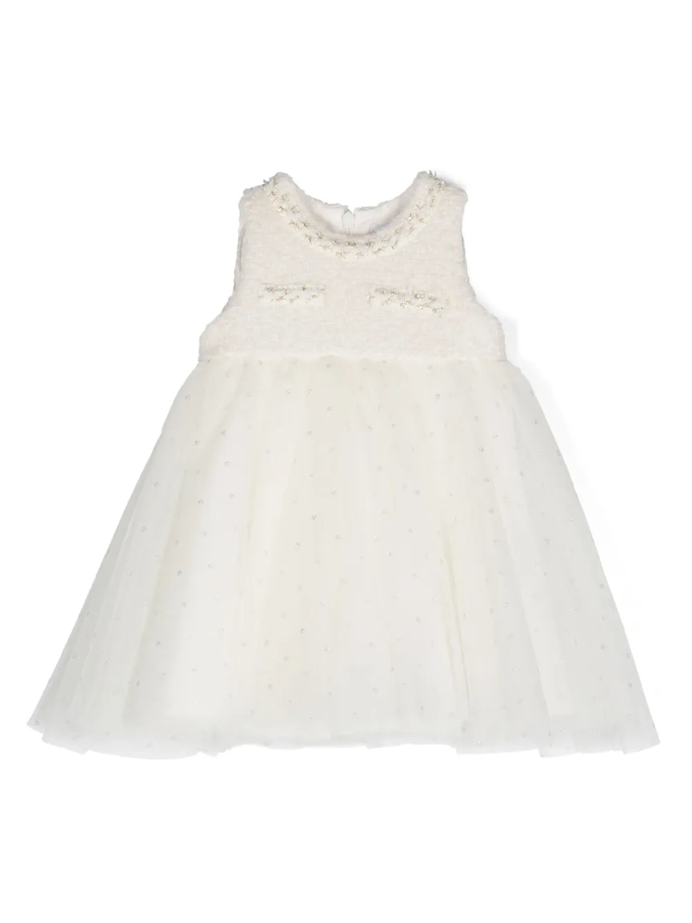 Платье из тюля в горох Monnalisa, белый
Платье из тюля в горох Monnalisa, белый