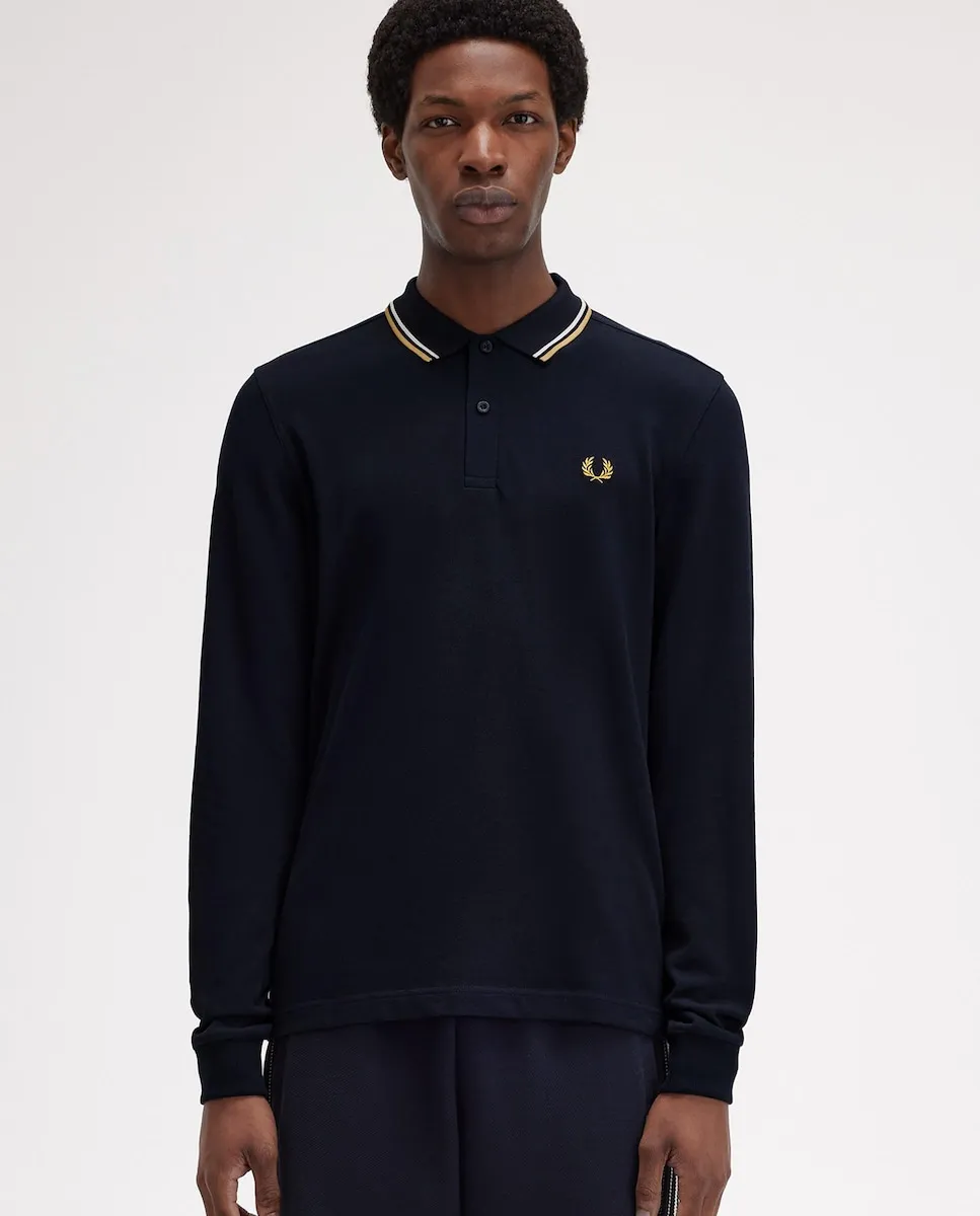 Мужская рубашка поло из хлопкового пике с длинными рукавами Fred Perry, темно-синий
Мужская рубашка поло из хлопкового пике с длинными рукавами Fred Perry, темно-синий