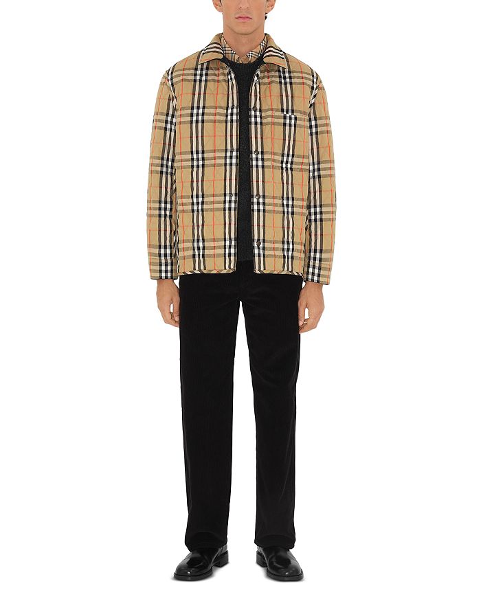 Классическая стеганая двусторонняя куртка-рубашка из нейлона и хлопка Burberry, мультиколор 
Классическая стеганая двусторонняя куртка-рубашка из нейлона и хлопка Burberry, мультиколор