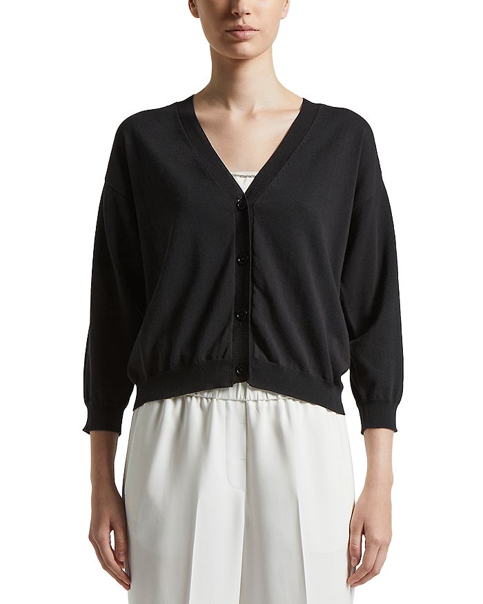 Вязаный свитер с V-образным вырезом и застежкой на пуговицах Peserico, черный
Вязаный свитер с V-образным вырезом и застежкой на пуговицах Peserico, черный