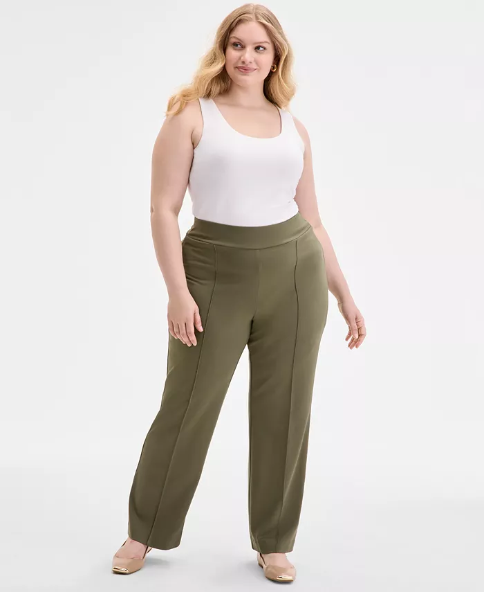 Брюки Serenity больших размеров с отделкой кантом из трикотажа понте Jones New York, зеленый
Брюки Serenity больших размеров с отделкой кантом из трикотажа понте Jones New York, зеленый