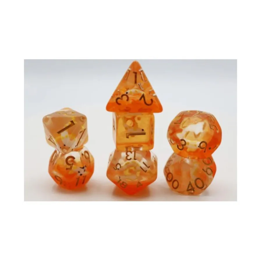 Набор Poly — Золотая рыбка кои с золотом (7), Dice Sets - Resin/Acrylic - Red, Orange, Yellow, & Pink (Foam Brain Games)
Набор Poly — Золотая рыбка кои с золотом (7), Dice Sets - Resin/Acrylic - Red, Orange, Yellow, & Pink (Foam Brain Games)