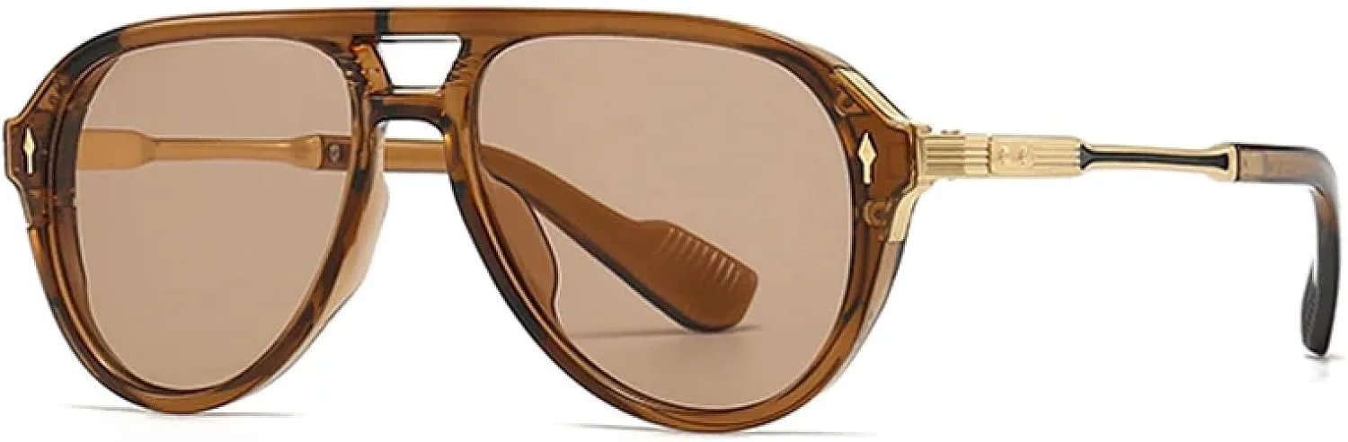 Солнцезащитные очки для женщин и мужчин в стиле ретро с двойной перемычкой, защитой от УФ-излучения UV400, модные, с заклепками, роскошные UATXTAU, Tea Tea
Солнцезащитные очки для женщин и мужчин в стиле ретро с двойной перемычкой, защитой от УФ-излучения UV400, модные, с заклепками, роскошные UATXTAU, Tea Tea