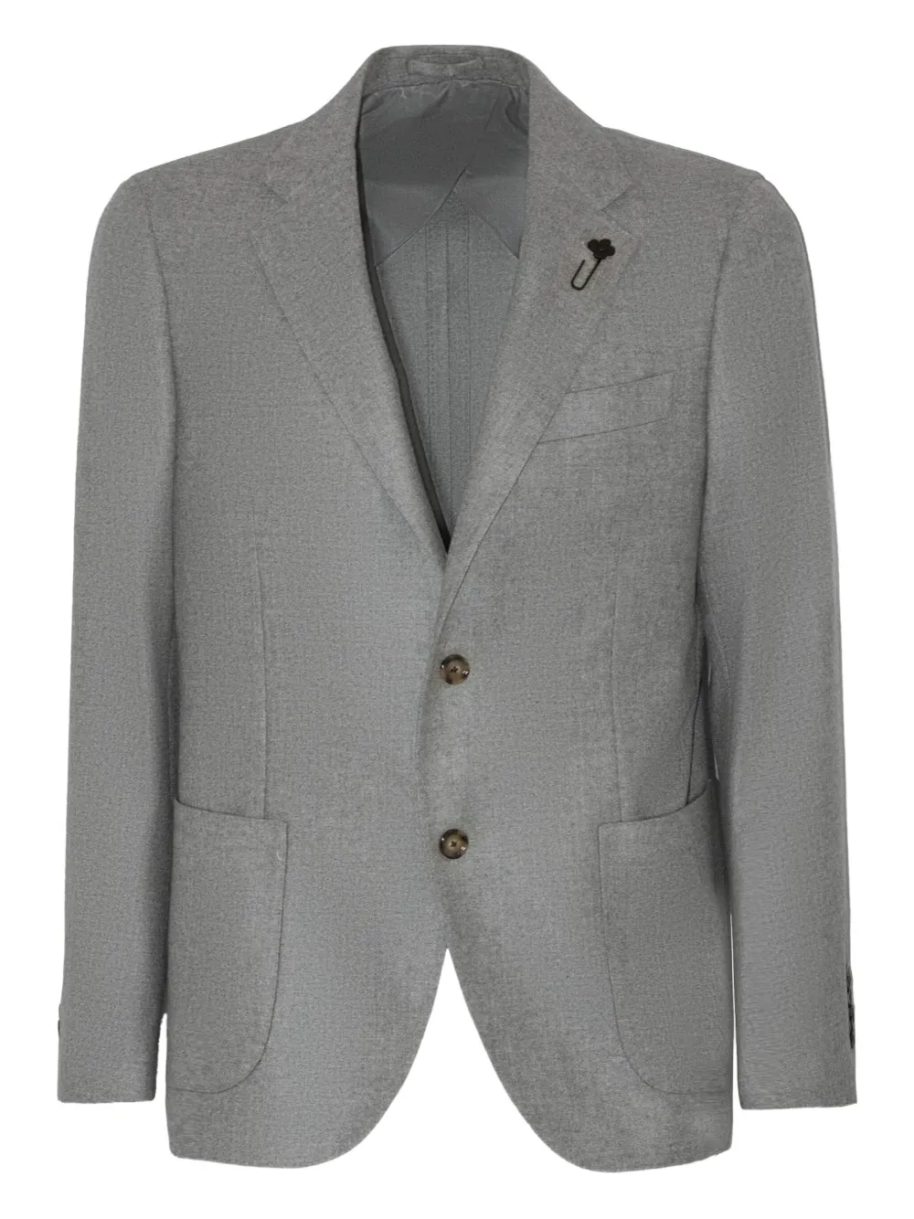 Кашемировый блейзер с брошью Lardini, серый
Кашемировый блейзер с брошью Lardini, серый