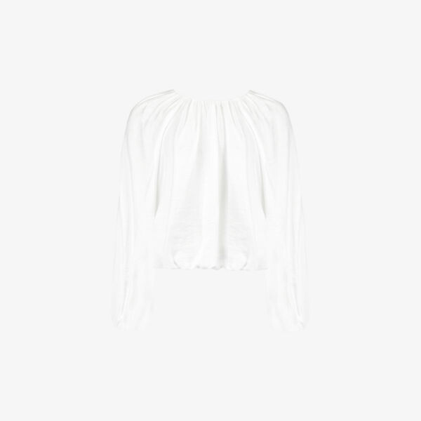 Топ из жатой ткани с пышными рукавами и блузоном Ro&Zo, белый
Топ из жатой ткани с пышными рукавами и блузоном Ro&Zo, белый