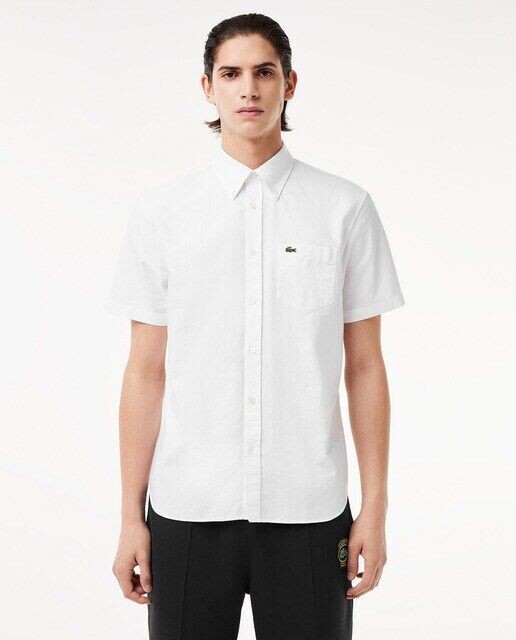Оксфордская рубашка стандартного кроя с короткими рукавами Lacoste, белый
Оксфордская рубашка стандартного кроя с короткими рукавами Lacoste, белый