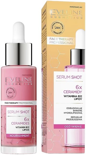 Eveline Cosmetics, Питательная сыворотка Shot Treatment, 6x керамиды, 30 мл
Eveline Cosmetics, Питательная сыворотка Shot Treatment, 6x керамиды, 30 мл