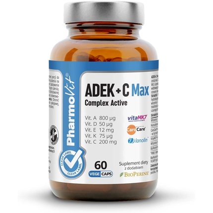 Adek + C Max Complex Active Clean Label 60 капсул Pharmovit 
Adek + C Max Complex Active Clean Label 60 капсул Pharmovit