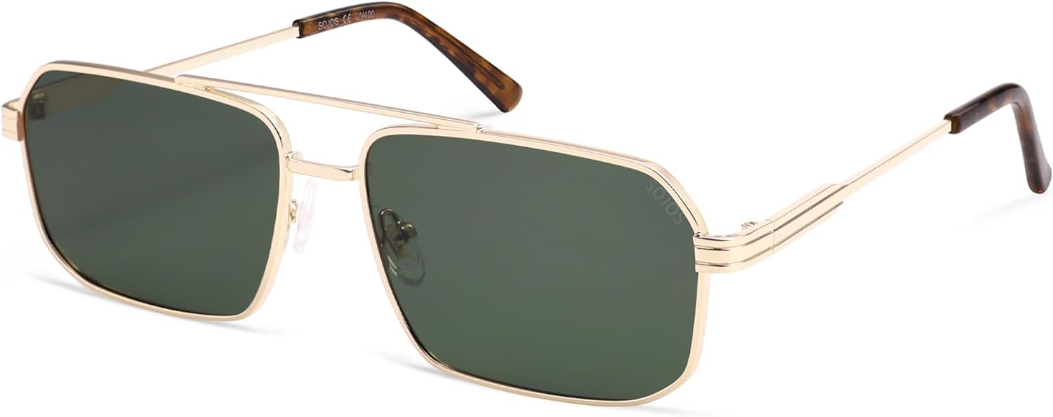 Солнцезащитные очки SOJOS Retro Polarized Square для женщин и мужчин, винтажные, с большой двойной перемычкой, защитой от УФ-излучения, металлическими линзами, модель SJ1246, Gold/Dark Green
Солнцезащитные очки SOJOS Retro Polarized Square для женщин и мужчин, винтажные, с большой двойной перемычкой, защитой от УФ-излучения, металлическими линзами, модель SJ1246, Gold/Dark Green