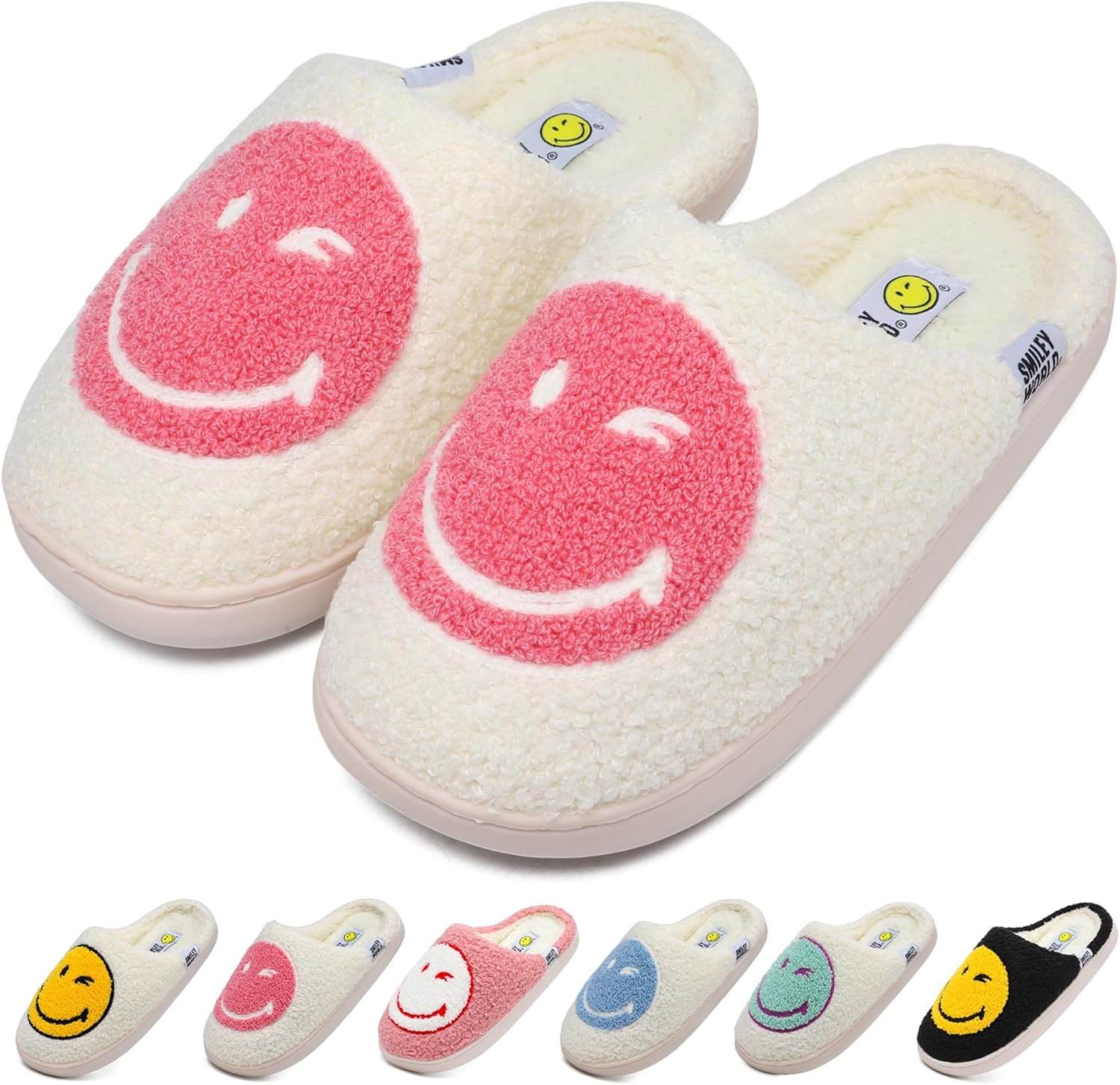 Тапочки Wpecgoo с улыбающимся лицом для женщин и мужчин, мягкие плюшевые домашние тапочки, ретро-стиль, удобные слипоны, теплые зимние тапочки с эффектом памяти, пушистые для дома и улицы, белый/розовый
Тапочки Wpecgoo с улыбающимся лицом для женщин и мужчин, мягкие плюшевые домашние тапочки, ретро-стиль, удобные слипоны, теплые зимние тапочки с эффектом памяти, пушистые для дома и улицы, белый/розовый