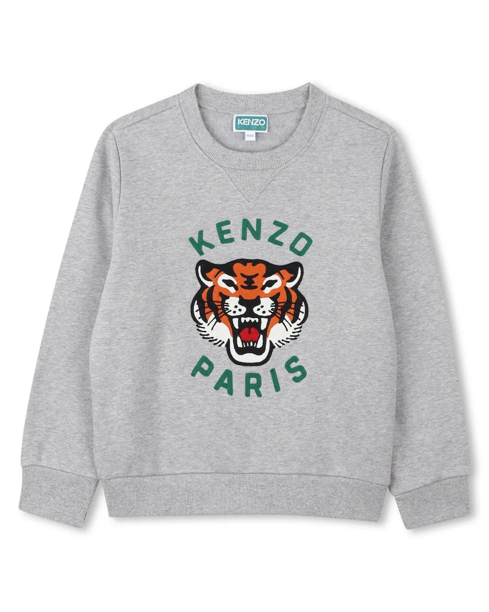 Детская толстовка серого цвета из хлопка Kenzo Kids
Детская толстовка серого цвета из хлопка Kenzo Kids