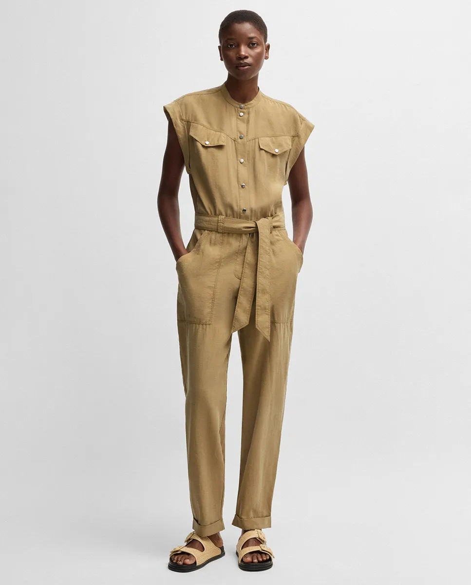 Платье с деталями карманов и лацканом Boss Orange, бежевый
Платье с деталями карманов и лацканом Boss Orange, бежевый