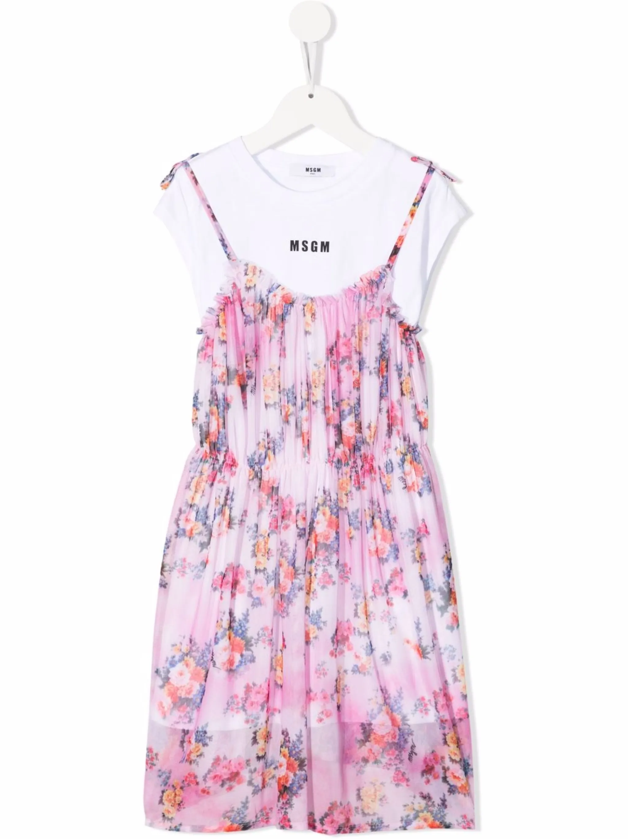 Платье-футболка с цветочным принтом Msgm Kids, белый
Платье-футболка с цветочным принтом Msgm Kids, белый