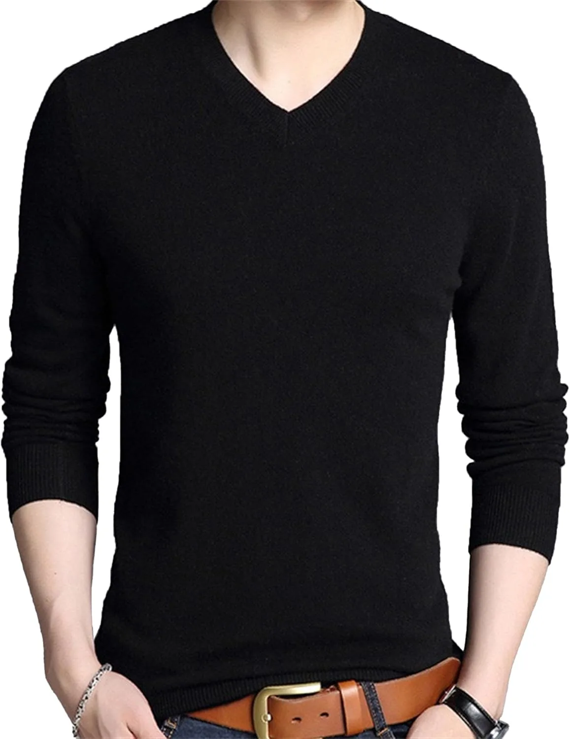 Мужской свитер V-образным вырезом, вязаный, с длинным рукавом, Slim Fit
Мужской свитер V-образным вырезом, вязаный, с длинным рукавом, Slim Fit