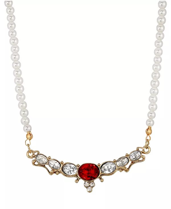 Ожерелье-Воротник с искусственным жемчугом и красным стеклянным кристаллом 2028, red
Ожерелье-Воротник с искусственным жемчугом и красным стеклянным кристаллом 2028, red