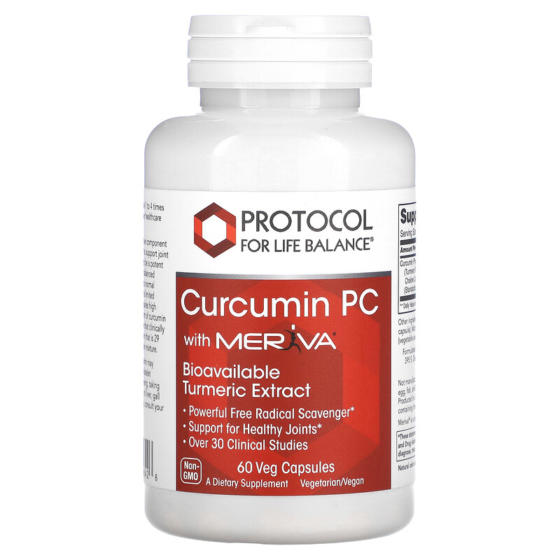 Protocol for Life Balance, Curcumin PC with Meriva, 500 мг, 60 растительных капсул
Protocol for Life Balance, Curcumin PC with Meriva, 500 мг, 60 растительных капсул
