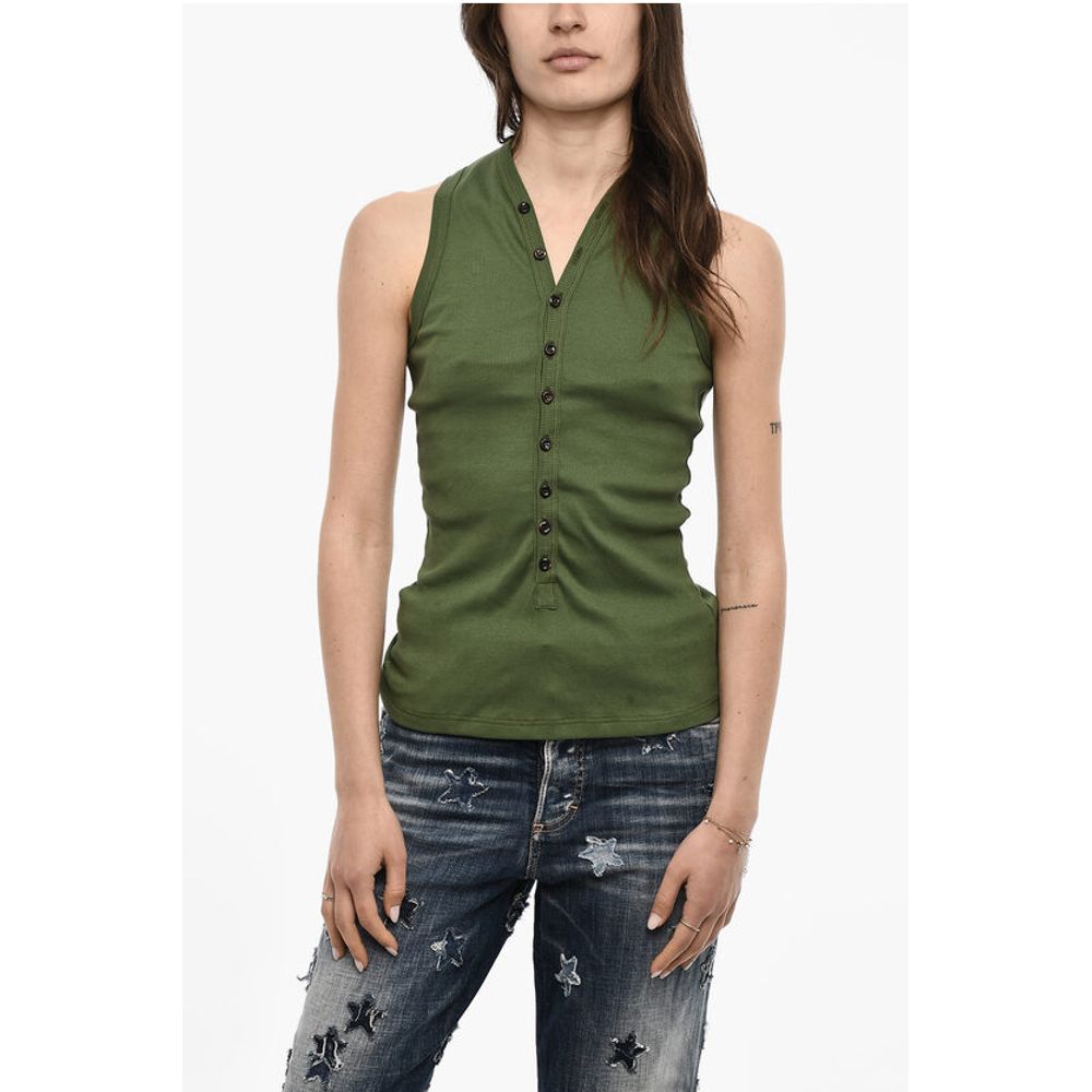 Топ с V-образным вырезом в рубчик Dsquared2, Green
Топ с V-образным вырезом в рубчик Dsquared2, Green