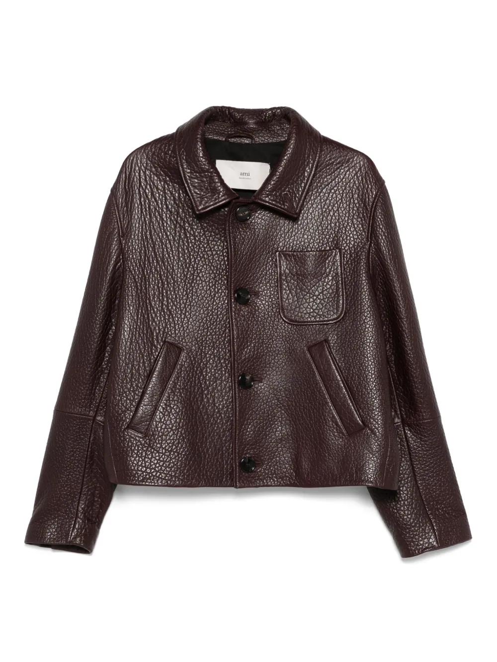 Кожаная куртка на молнии AMI Paris, коричневый
Кожаная куртка на молнии AMI Paris, коричневый