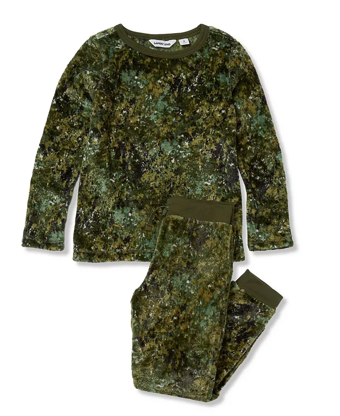 Детский комплект пижамы из плюшевой флисовой ткани с длинными рукавами Lands' End, зеленый
Детский комплект пижамы из плюшевой флисовой ткани с длинными рукавами Lands' End, зеленый