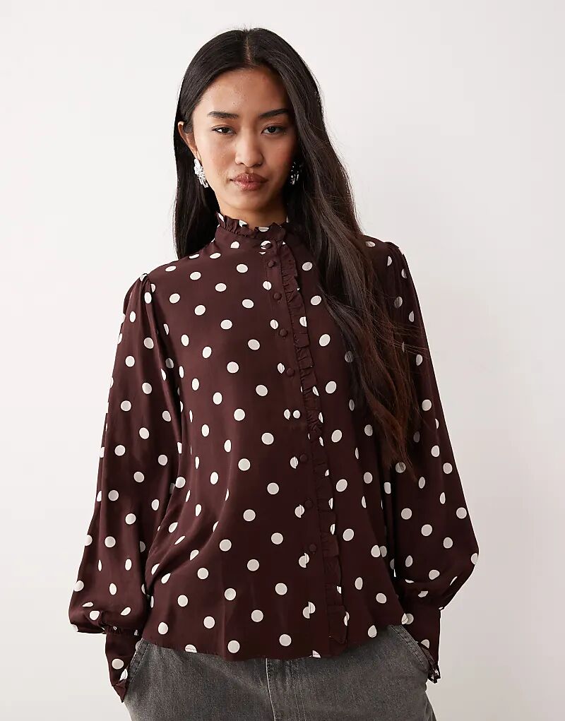 Блузка на пуговицах «Nobody's Child» Бронте в коричневую горошинку
Блузка на пуговицах «Nobody's Child» Бронте в коричневую горошинку