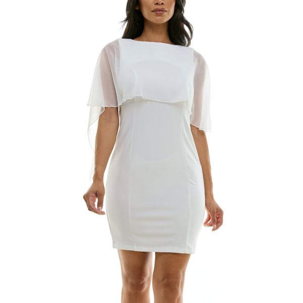 Женское платье-футляр из шифона с эффектом помпона Nina Leonard, белый
Женское платье-футляр из шифона с эффектом помпона Nina Leonard, белый