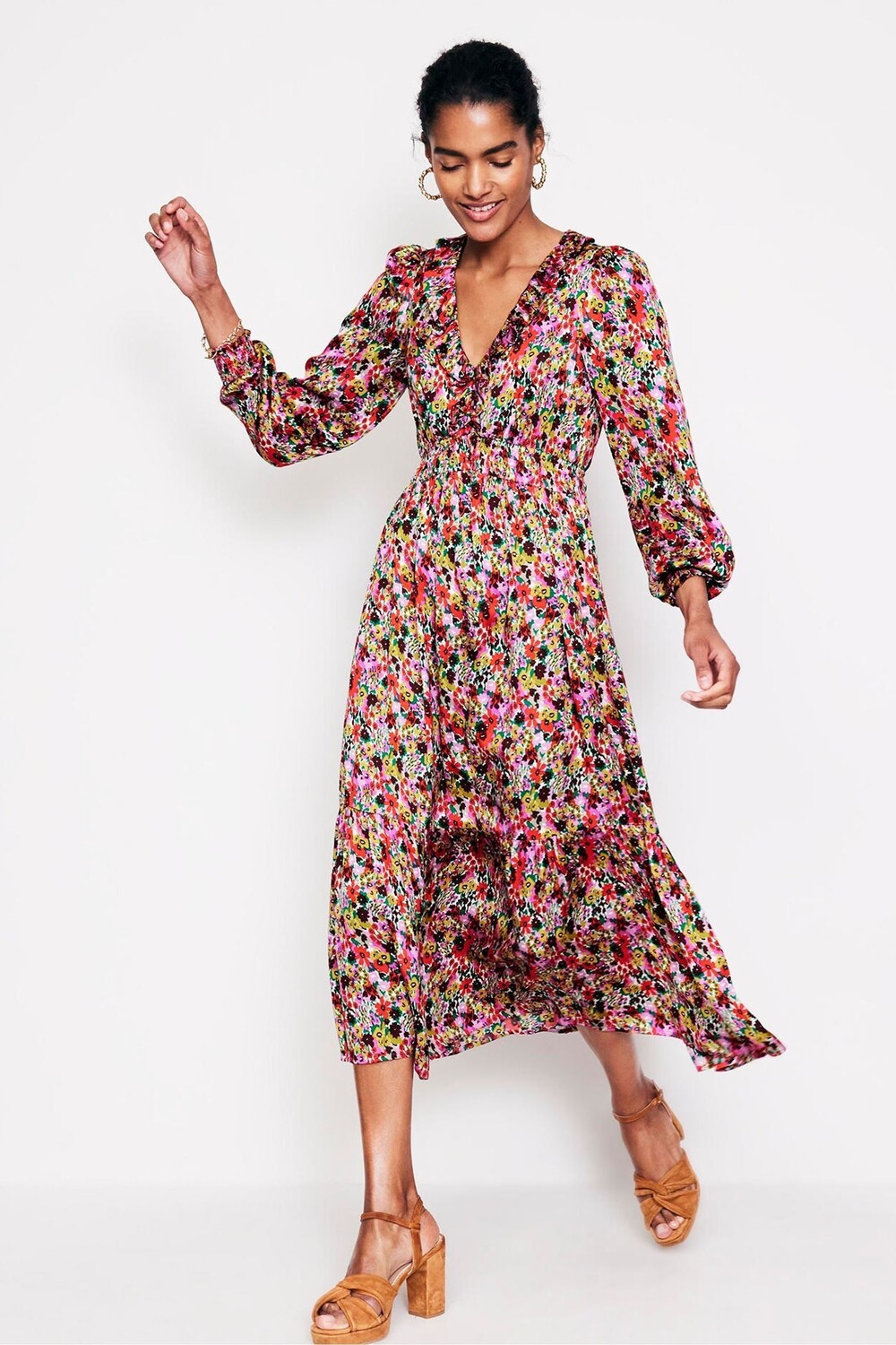 Платье миди с оборками Boden, красный
Платье миди с оборками Boden, красный