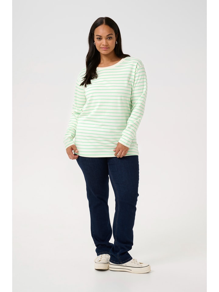 KAFFE curve Футболка с длинными рукавами зелено-кремового цвета
KAFFE curve Футболка с длинными рукавами зелено-кремового цвета