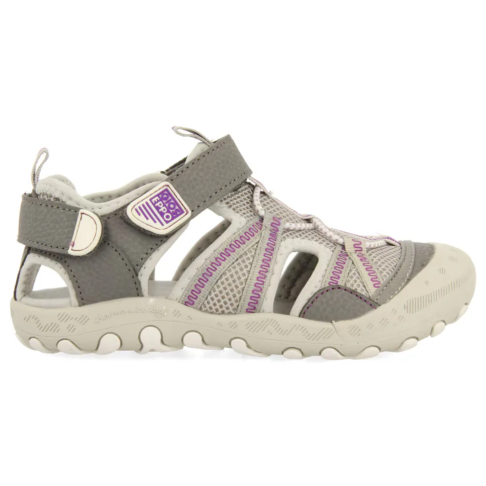 Спортивные сандалии для девочек с усиленным носком и регулируемой застежкой-липучкой Gioseppo, светло-серый 
Спортивные сандалии для девочек с усиленным носком и регулируемой застежкой-липучкой Gioseppo, светло-серый