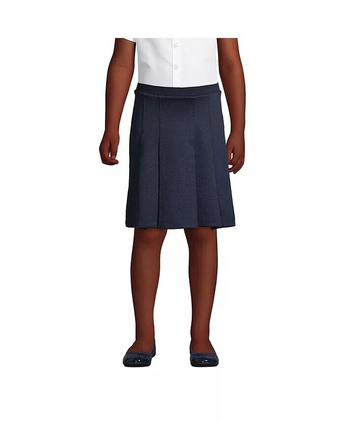 Школьная форма для больших девочек, плиссированная юбка до колена из понте Lands' End, серый