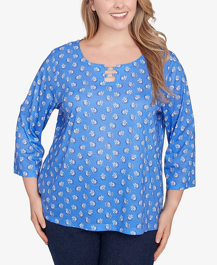 Топ с квадратным вырезом и кольцом спереди Plus Size Making Waves Printed HEARTS OF PALM, синий
Топ с квадратным вырезом и кольцом спереди Plus Size Making Waves Printed HEARTS OF PALM, синий