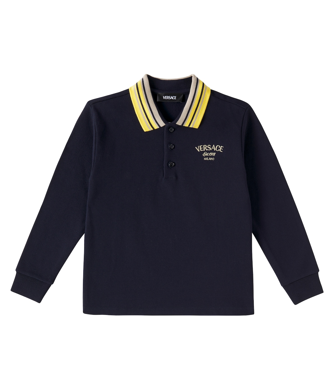 Рубашка-поло из хлопкового пике Versace Milano Versace Kids, Uniform Navy+Multicolour
Рубашка-поло из хлопкового пике Versace Milano Versace Kids, Uniform Navy+Multicolour
