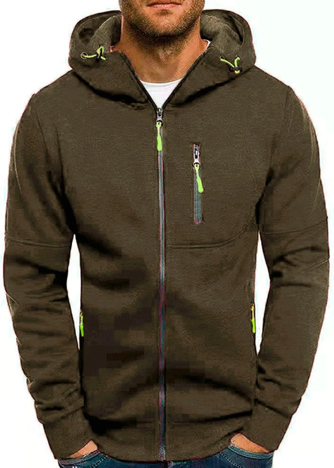 Мужская толстовка с капюшоном на молнии, с длинным рукавом и карманами XDFVC
Мужская толстовка с капюшоном на молнии, с длинным рукавом и карманами XDFVC