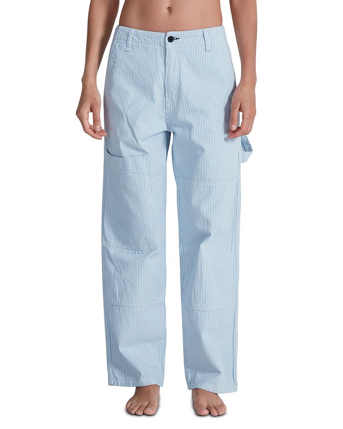 Джинсы Carpenter High Rise в синюю полоску ASKK NY, синий 
Джинсы Carpenter High Rise в синюю полоску ASKK NY, синий