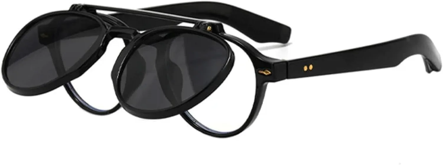 Модные женские солнцезащитные очки с откидными линзами UV400, мужские солнцезащитные очки в стиле панк с заклепками и градиентным переходом цвета TOIPASTN, Black Gray
Модные женские солнцезащитные очки с откидными линзами UV400, мужские солнцезащитные очки в стиле панк с заклепками и градиентным переходом цвета TOIPASTN, Black Gray