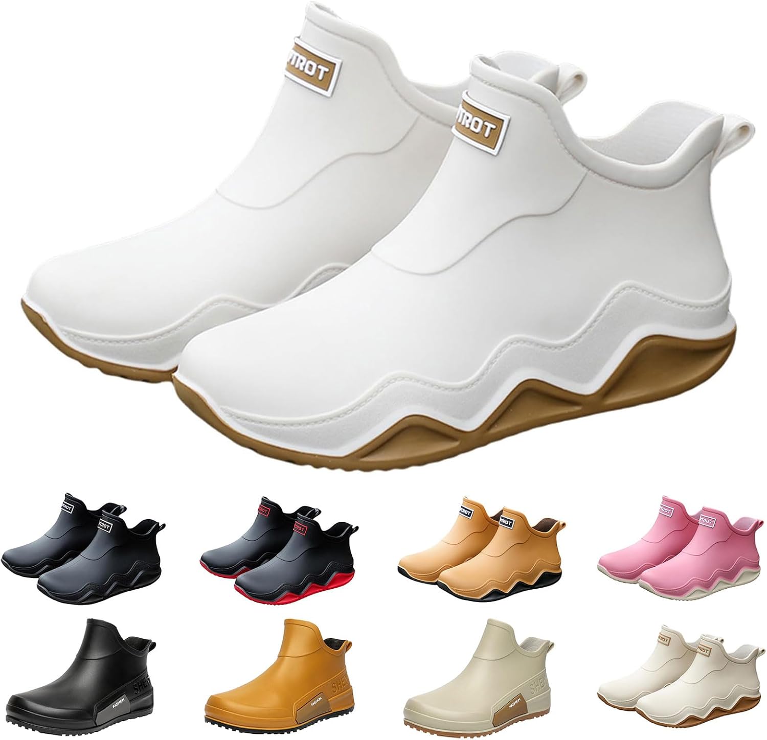 Резиновые сапоги для женщин и мужчин, модная обувь для пар, прогулочные водонепроницаемые ботинки, невыпадающая подошва, сапожки до середины голени, повседневные резиновые ботинки Челси для рыбалки и кемпинга Lghlmcl, белый
Резиновые сапоги для женщин и мужчин, модная обувь для пар, прогулочные водонепроницаемые ботинки, невыпадающая подошва, сапожки до середины голени, повседневные резиновые ботинки Челси для рыбалки и кемпинга Lghlmcl, белый