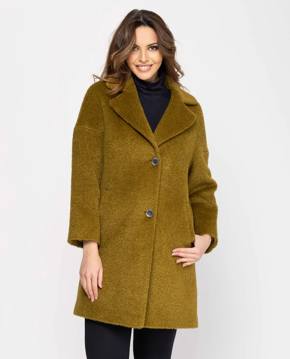 Женское пальто с большим отложным воротником и спущенным рукавом Fsh, военный зеленый
Женское пальто с большим отложным воротником и спущенным рукавом Fsh, военный зеленый