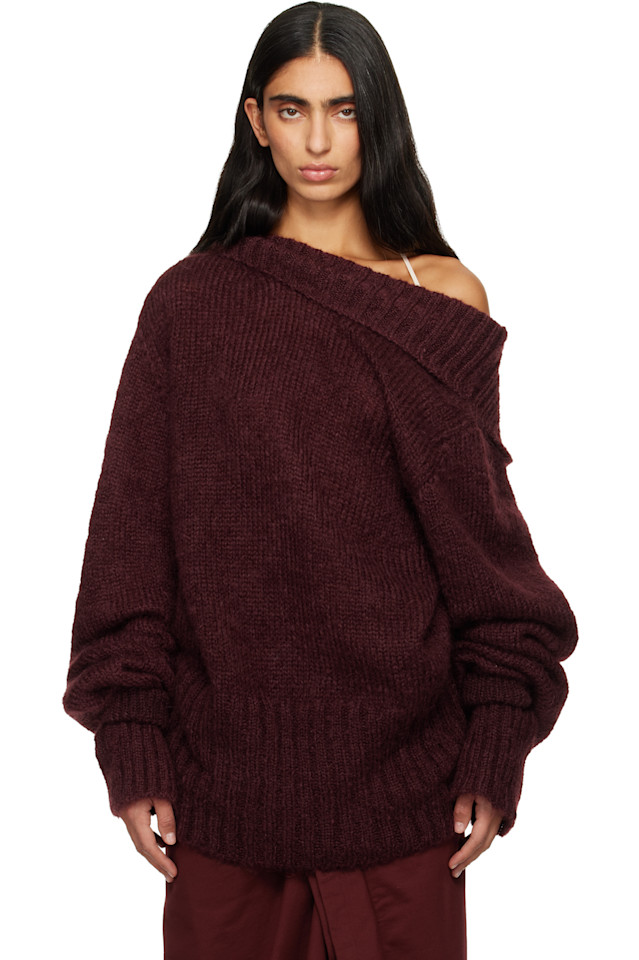 Dries Van Noten Бордовая объемная водолазка из мохера
Dries Van Noten Бордовая объемная водолазка из мохера