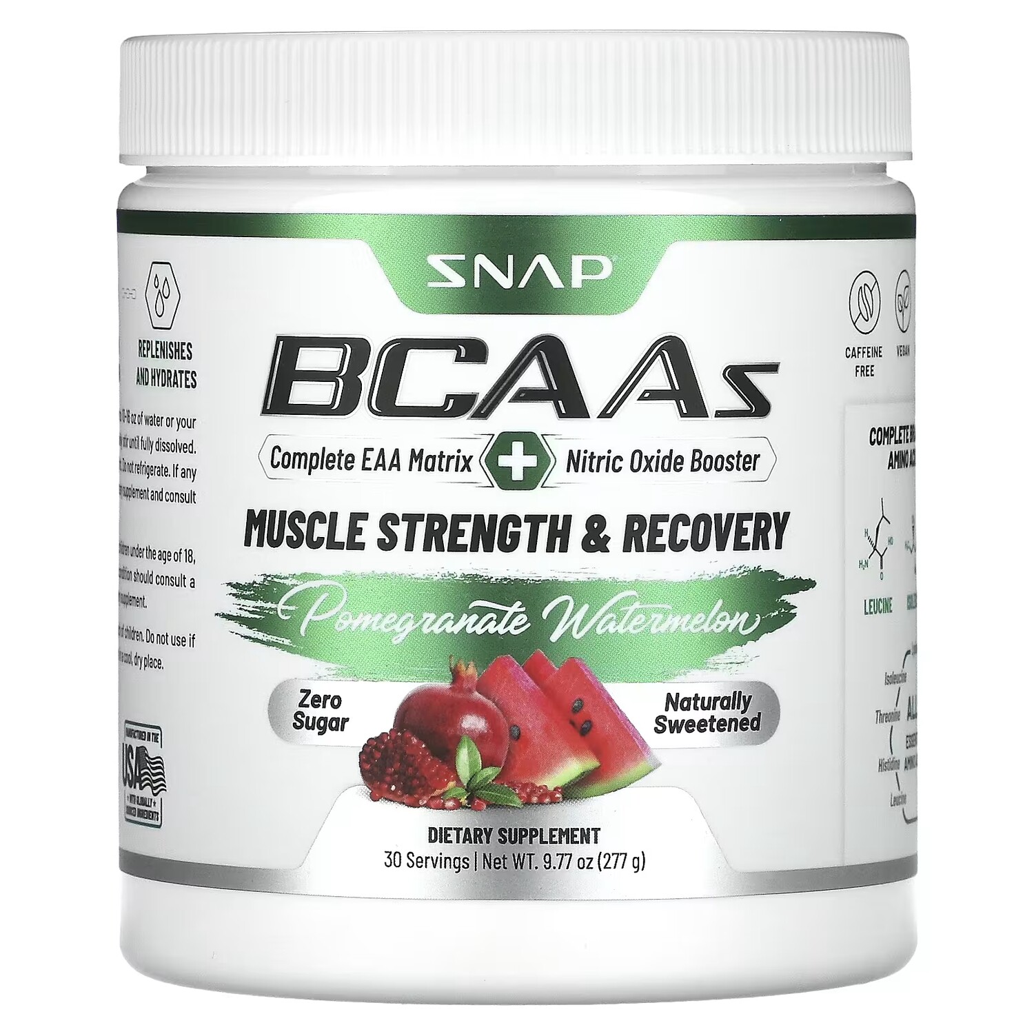 Добавка Snap Supplements BCAA гранат и арбуз, 277 г
Добавка Snap Supplements BCAA гранат и арбуз, 277 г