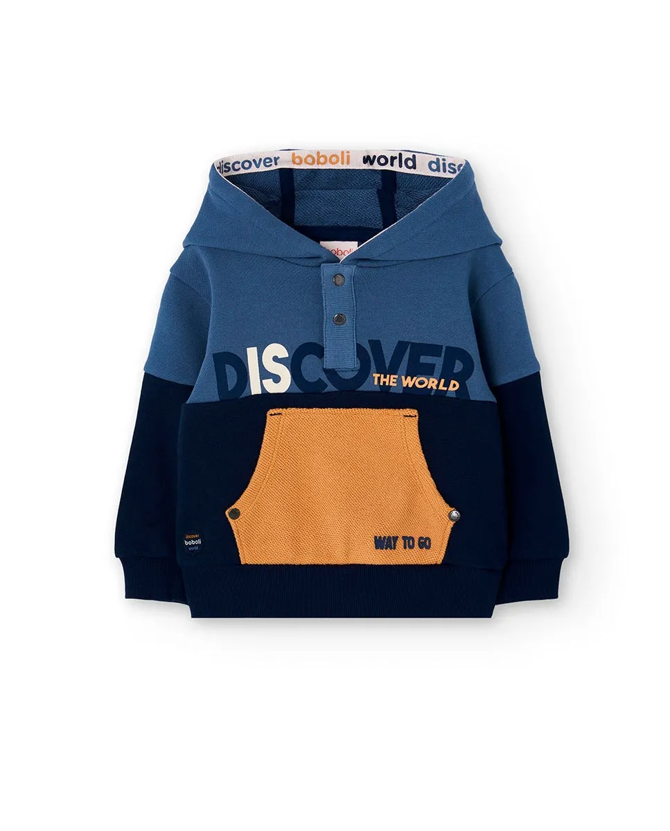 Детская толстовка с капюшоном и передним карманом Boboli, темно-синий
Детская толстовка с капюшоном и передним карманом Boboli, темно-синий
