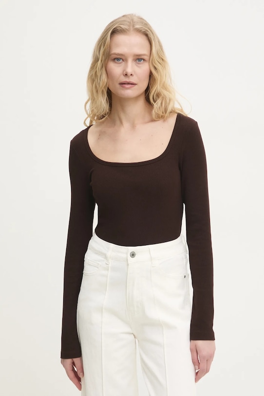 Лонгслив Answear.Lab, коричневый 
Лонгслив Answear.Lab, коричневый