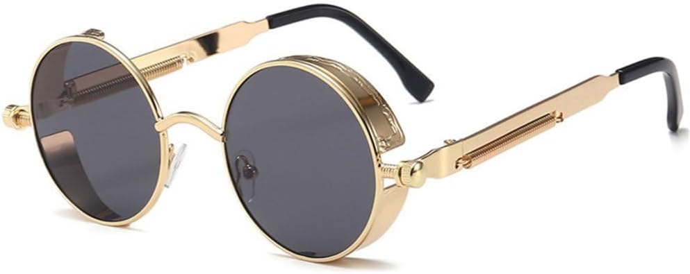 Солнцезащитные очки в стиле стимпанк с двойными пружинными дужками, круглые, с защитой от УФ-излучения UV400, мужские, модные солнцезащитные очки в стиле панк TYUVIVO, A-gold-black
Солнцезащитные очки в стиле стимпанк с двойными пружинными дужками, круглые, с защитой от УФ-излучения UV400, мужские, модные солнцезащитные очки в стиле панк TYUVIVO, A-gold-black